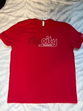 Playoffs Men's Red Crewneck Tee